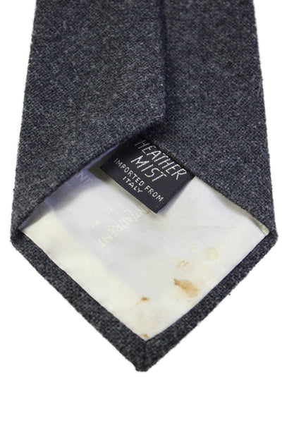 Yves Saint Laurent Mens Wool Blend Solid Gray Necktie Size One Size