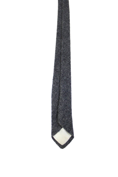 Yves Saint Laurent Mens Wool Blend Solid Gray Necktie Size One Size