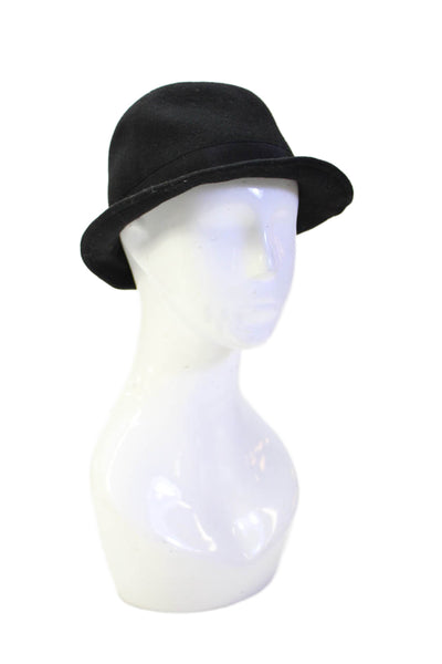 J Crew Womens Grosgrain Bow Wool Fedora Hat Black Size S/M