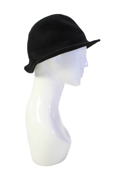 J Crew Womens Grosgrain Bow Wool Fedora Hat Black Size S/M