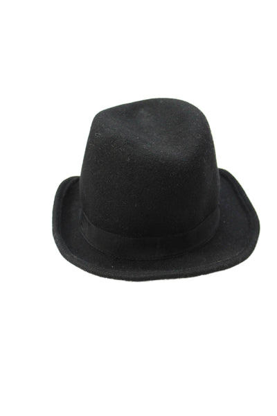 J Crew Womens Grosgrain Bow Wool Fedora Hat Black Size S/M