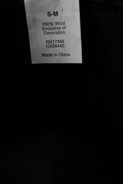 J Crew Womens Grosgrain Bow Wool Fedora Hat Black Size S/M