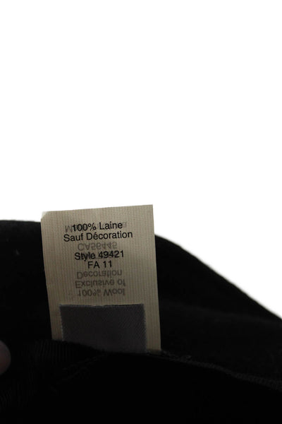 J Crew Womens Grosgrain Bow Wool Fedora Hat Black Size S/M