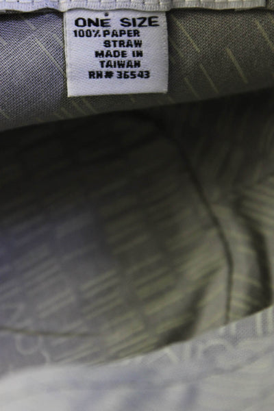 Calvin Klein Womens Woven Straw Fedora Hat Dark Gray One Size