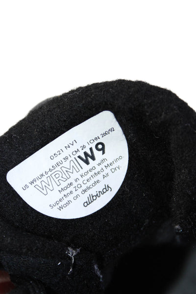 Allbirds Womens Lace Up Low Top Wool Running Sneakers Black Size 9