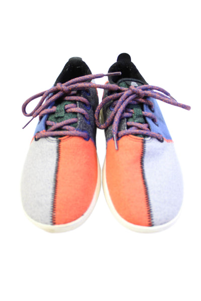 Allbirds Womens Lace Up Colorblock Wool Running Sneakers Gray Orange Size 9