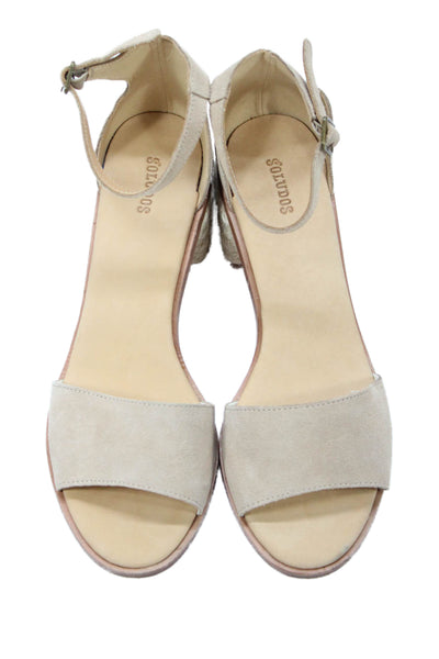 Soludos Womens Block Heel Ankle Strap Sandals Brown Suede Size 10