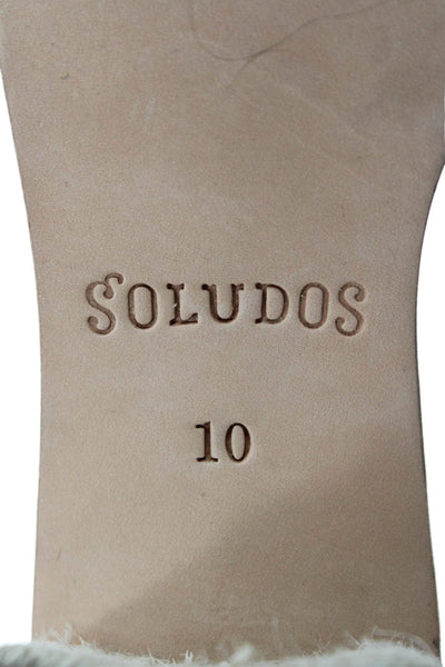 Soludos Womens Block Heel Ankle Strap Sandals Brown Suede Size 10