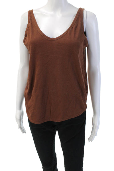 Everlane Womens Basic Brown Cotton V-Neck Tank Sleeveless Size M