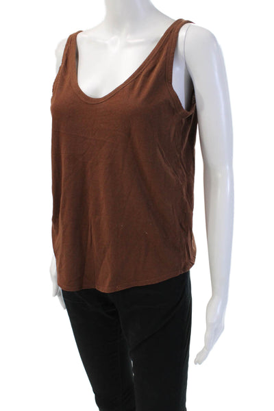 Everlane Womens Basic Brown Cotton V-Neck Tank Sleeveless Size M