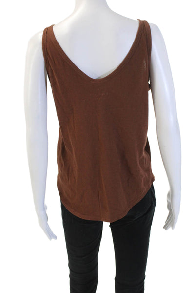 Everlane Womens Basic Brown Cotton V-Neck Tank Sleeveless Size M