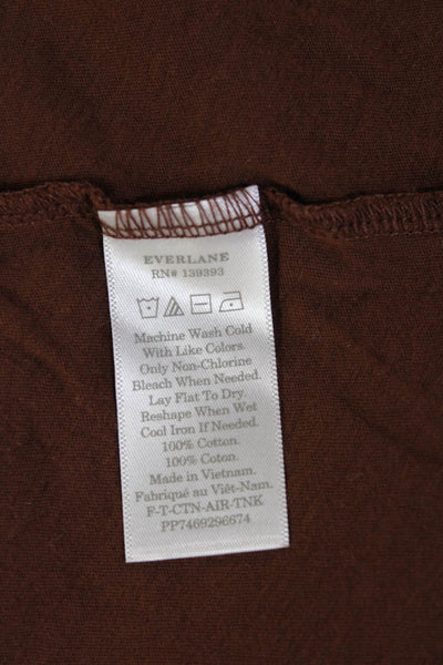 Everlane Womens Basic Brown Cotton V-Neck Tank Sleeveless Size M