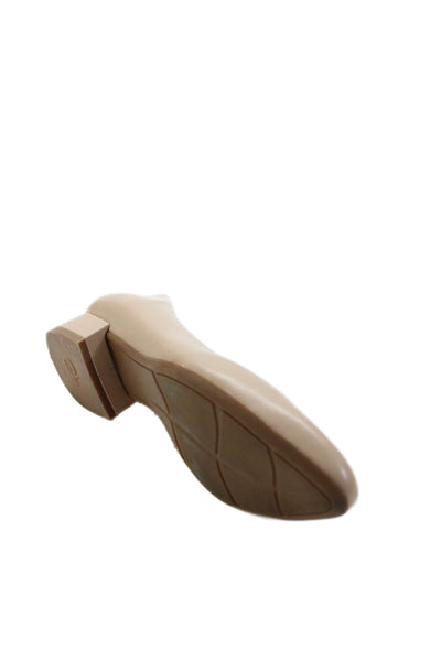 Easy Spirit Womens Leather Low Block Heels Shoes Beige Size 7W