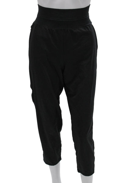 Athleta Women Cropped Ankle Pants Black Nylon Blend Tall Size 8