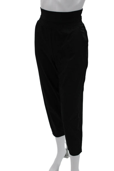 Athleta Women Cropped Ankle Pants Black Nylon Blend Tall Size 8