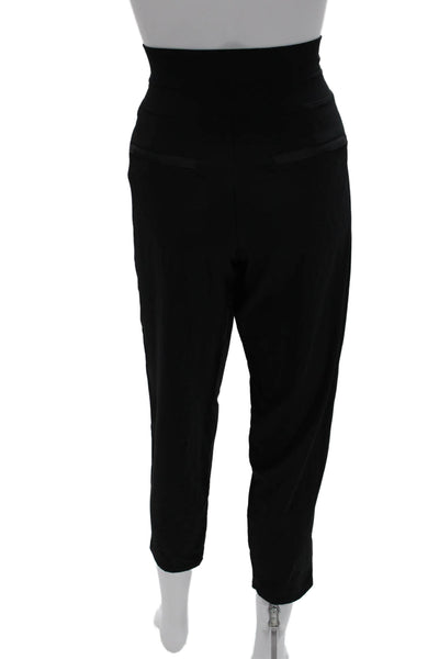 Athleta Women Cropped Ankle Pants Black Nylon Blend Tall Size 8