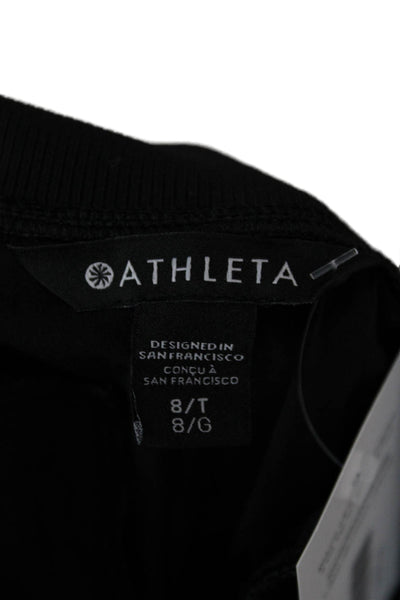 Athleta Women Cropped Ankle Pants Black Nylon Blend Tall Size 8