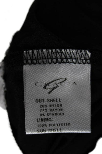Gracia Womens Pullover Sweatshirts Black Mock Neck Zip Long Sleeve Size L