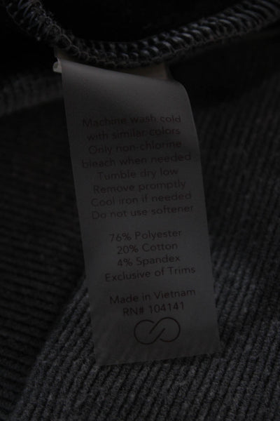 Calia Womens Gray Long Sleeve Sweatshirt Solid Button Designer Size L