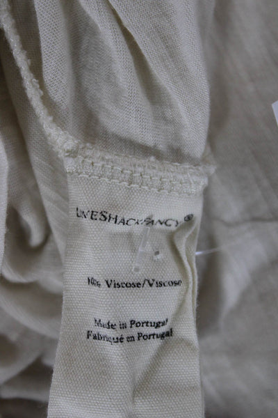 Love Shack Fancy Women White Graphic Basic T-Shirt Short Sleeve Viscose Size M