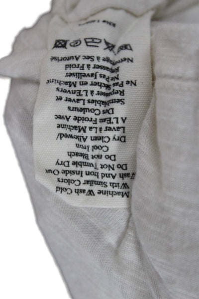 Love Shack Fancy Women White Graphic Basic T-Shirt Short Sleeve Viscose Size M
