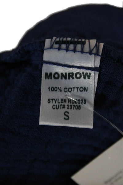 Monrow Womens Sundress Dark Blue Cotton Square Neck Sleeveless Knee Size S