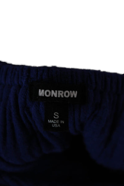 Monrow Womens Sundress Dark Blue Cotton Square Neck Sleeveless Knee Size S