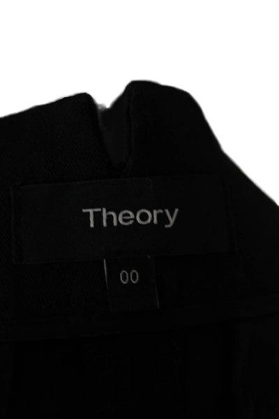 Theory Unisex Black Cotton Stretch Shorts Designer Size 00
