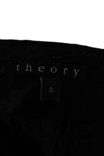 Theory Unisex Chino Shorts Black 95% Cotton 5% Elastane Size 0