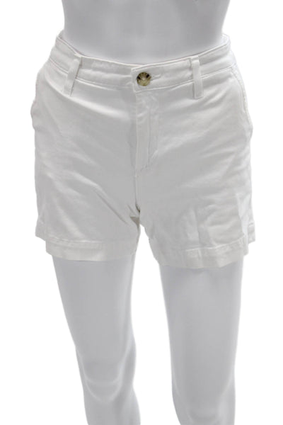 AG Adriano Goldschmied Unisex Chino Shorts White Cotton Lyocell Size 24