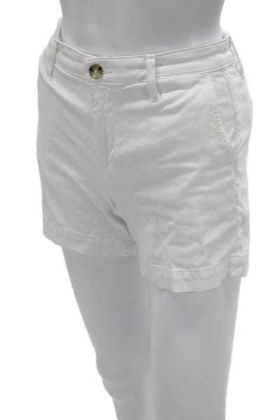 AG Adriano Goldschmied Unisex Chino Shorts White Cotton Lyocell Size 24