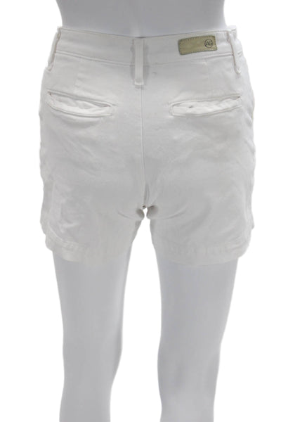 AG Adriano Goldschmied Unisex Chino Shorts White Cotton Lyocell Size 24
