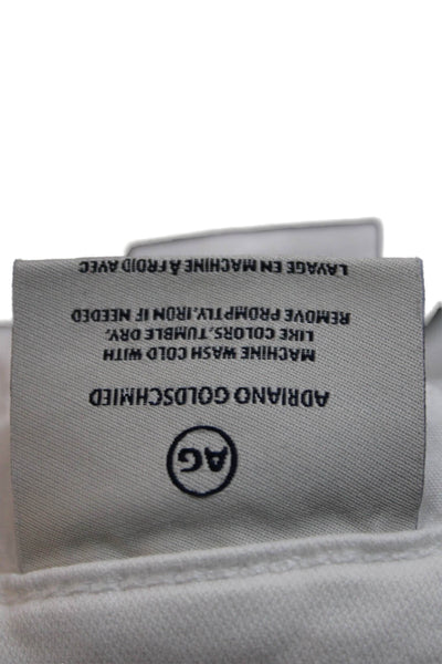 AG Adriano Goldschmied Unisex Chino Shorts White Cotton Lyocell Size 24