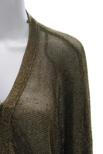 Zara Unisex Brown V Neck Full Zip Cardigan Long Sleeve Size S