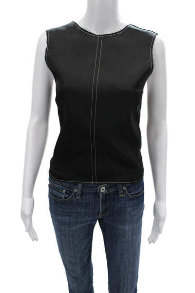 Zara Womens Black Sleeveless Tank Round Neck Polyester Classic Size XS
