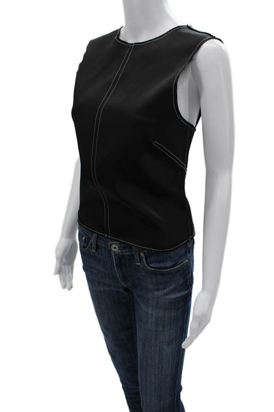 Zara Womens Black Sleeveless Tank Round Neck Polyester Classic Size XS
