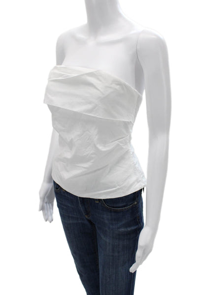 Zara Womens White Cotton Sleeveless Tank Zip Classic Size S