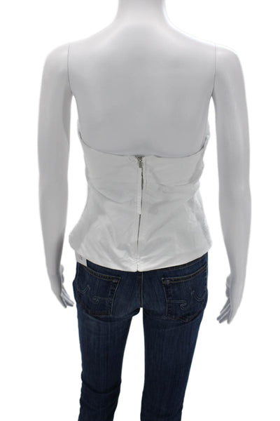 Zara Womens White Cotton Sleeveless Tank Zip Classic Size S