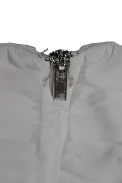 Zara Womens White Cotton Sleeveless Tank Zip Classic Size S