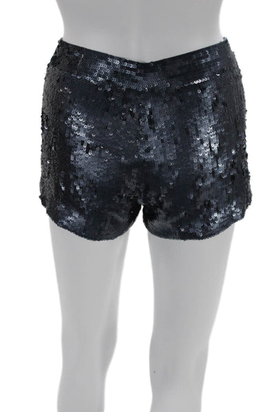 Club Monaco Unisex Dark Blue 100% Silk Button 80s Shorts Size 00