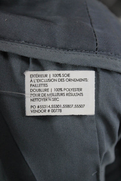 Club Monaco Unisex Dark Blue 100% Silk Button 80s Shorts Size 00