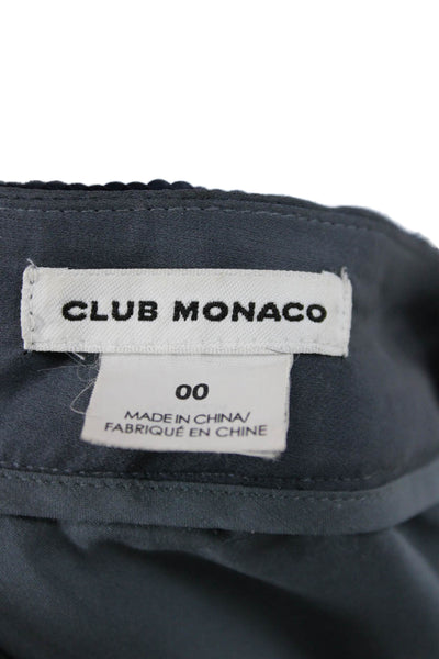 Club Monaco Unisex Dark Blue 100% Silk Button 80s Shorts Size 00