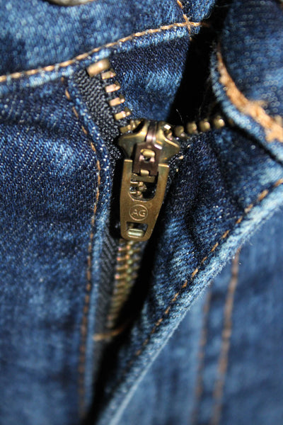 AG-ED Denim Women Skinny Ankle Jeans Dark Blue Mid Rise Button Size 26