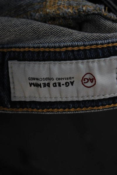 AG-ED Denim Women Skinny Ankle Jeans Dark Blue Mid Rise Button Size 26