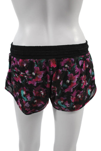 Lululemon Womens Black Floral Drawstring Shorts Size 4