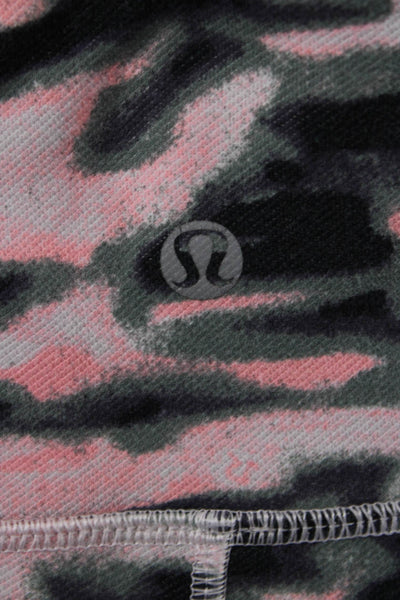 Lululemon Womens Black Camo Sweat Shorts Nylon Blend Size 8