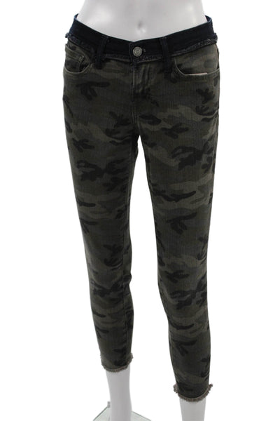 Etienne Marcel Womens Ankle Cropped Skinny Camouflage Dark Gray Jeans Size 26
