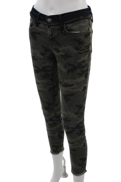 Etienne Marcel Womens Ankle Cropped Skinny Camouflage Dark Gray Jeans Size 26