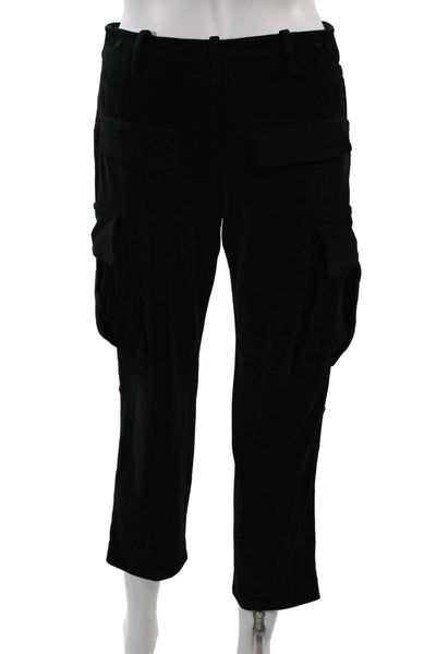 Alice + Olivia Women Cropped Cargo Pants Black Button 100% Polyester Size 0