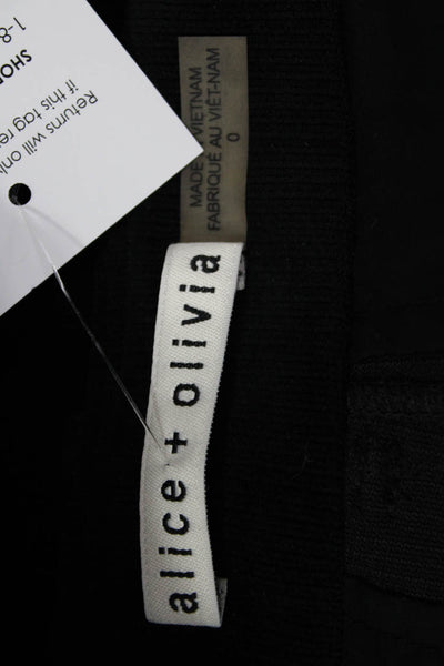 Alice + Olivia Women Cropped Cargo Pants Black Button 100% Polyester Size 0